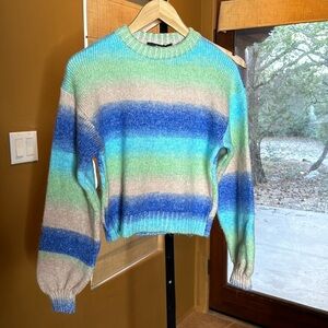 NWOT BIK BOK Multicolor Norwegian Sweater Size XS Oversized